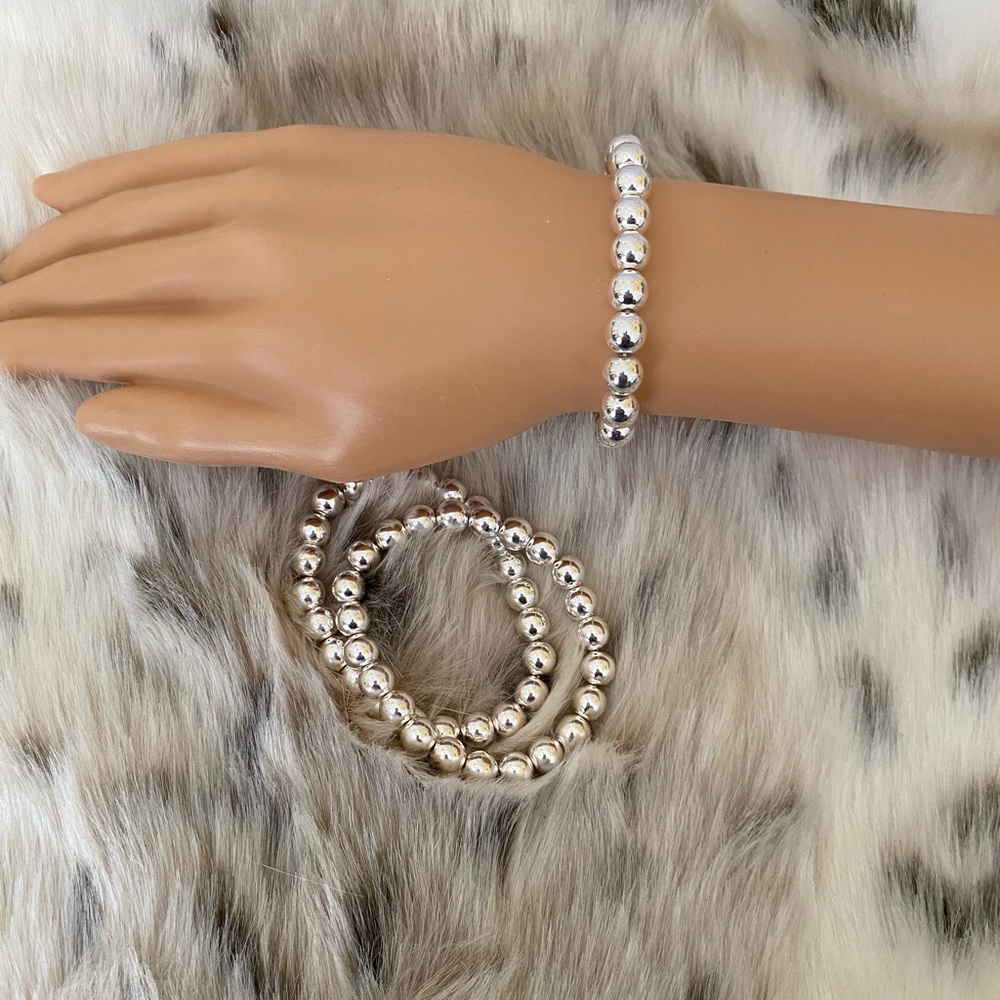 Silver plated Hematite stone bracelet